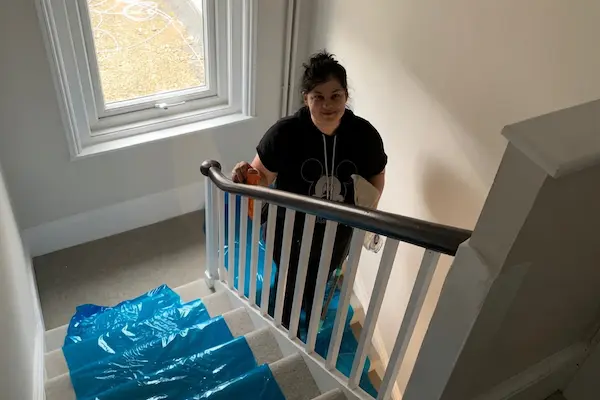 After builders cleaning in progress at Em & L Cleaning Services